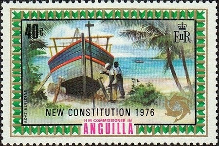 UPU Emblem over Map of Anguilla