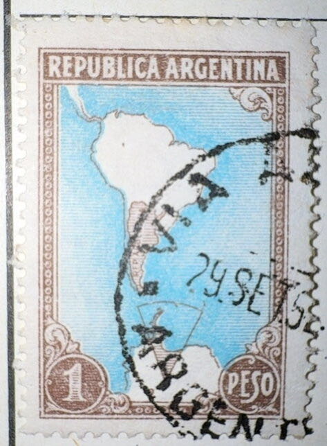 South America Map Without Borderlines  stamp collectible - Main Image 2