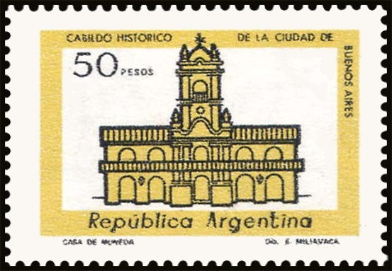 100 Years of Buenos Aires Stamps - View of the Plaza de la A