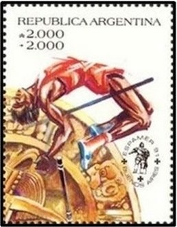 Winged Wheel, blue overprint