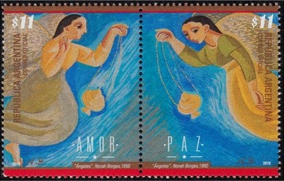 Map of South America without borderlines, ovpt. “M.G.”