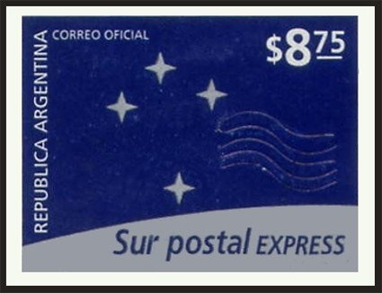 Map of South America without borderlines, ovpt. “M.O.P.”