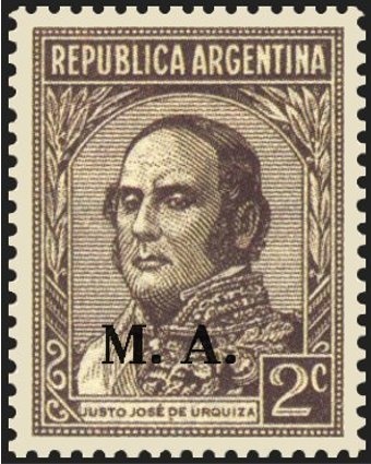 Allegory - “Republica Argentina”, ovpt. “M.J.I.”