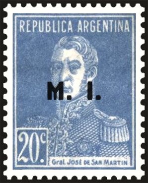 Allegory - “Republica Argentina”, ovpt. “M.M.”