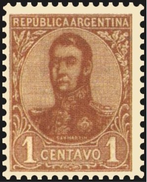1856 Stamp of Corrientes under Magnifying Glass
