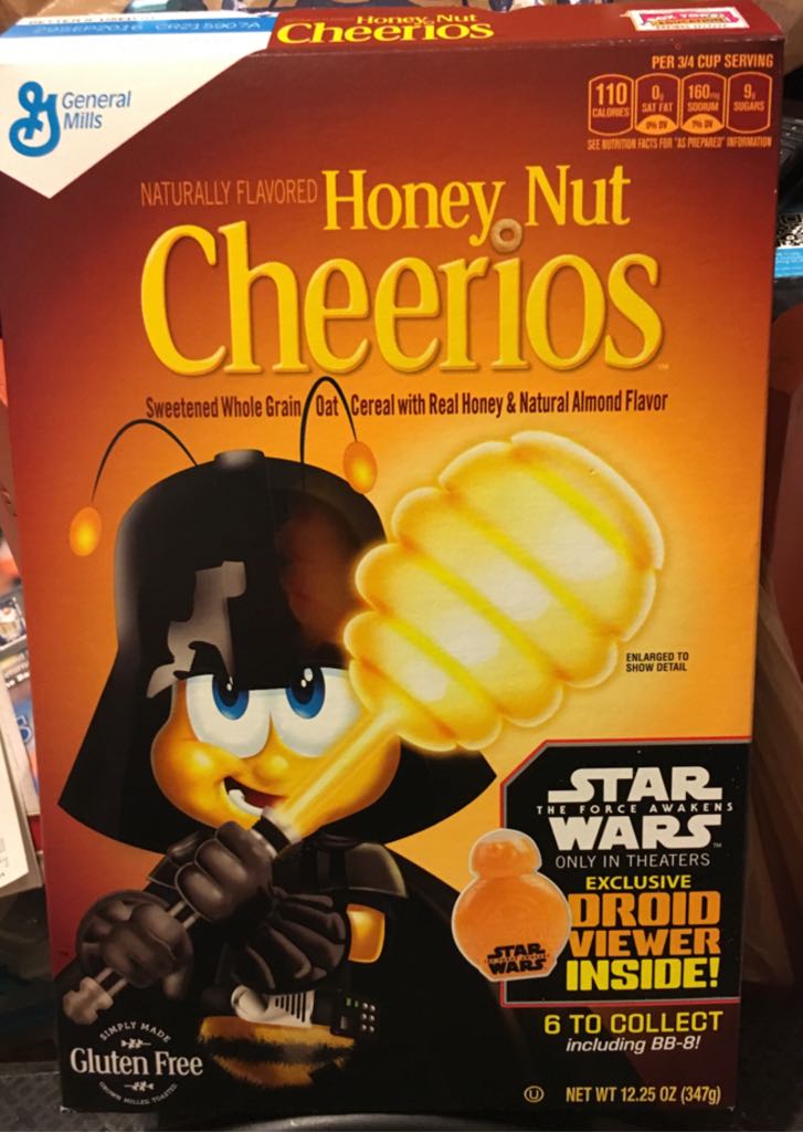 Honey Nut Cheerio Star Wars Cereal Box  sci-fi collectible [Barcode 016000275270] - Main Image 1