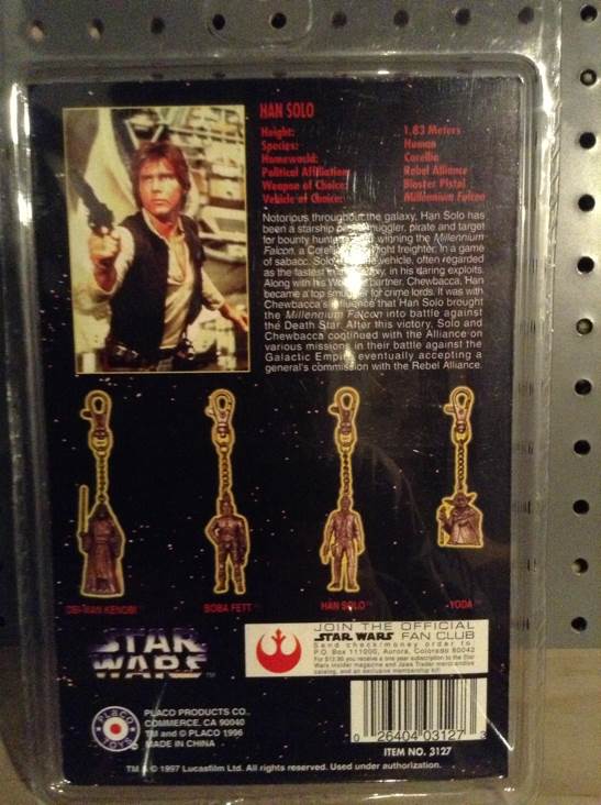 Han Solo Metal Keychain  - Placo sci-fi collectible [Barcode 026404031273] - Main Image 2