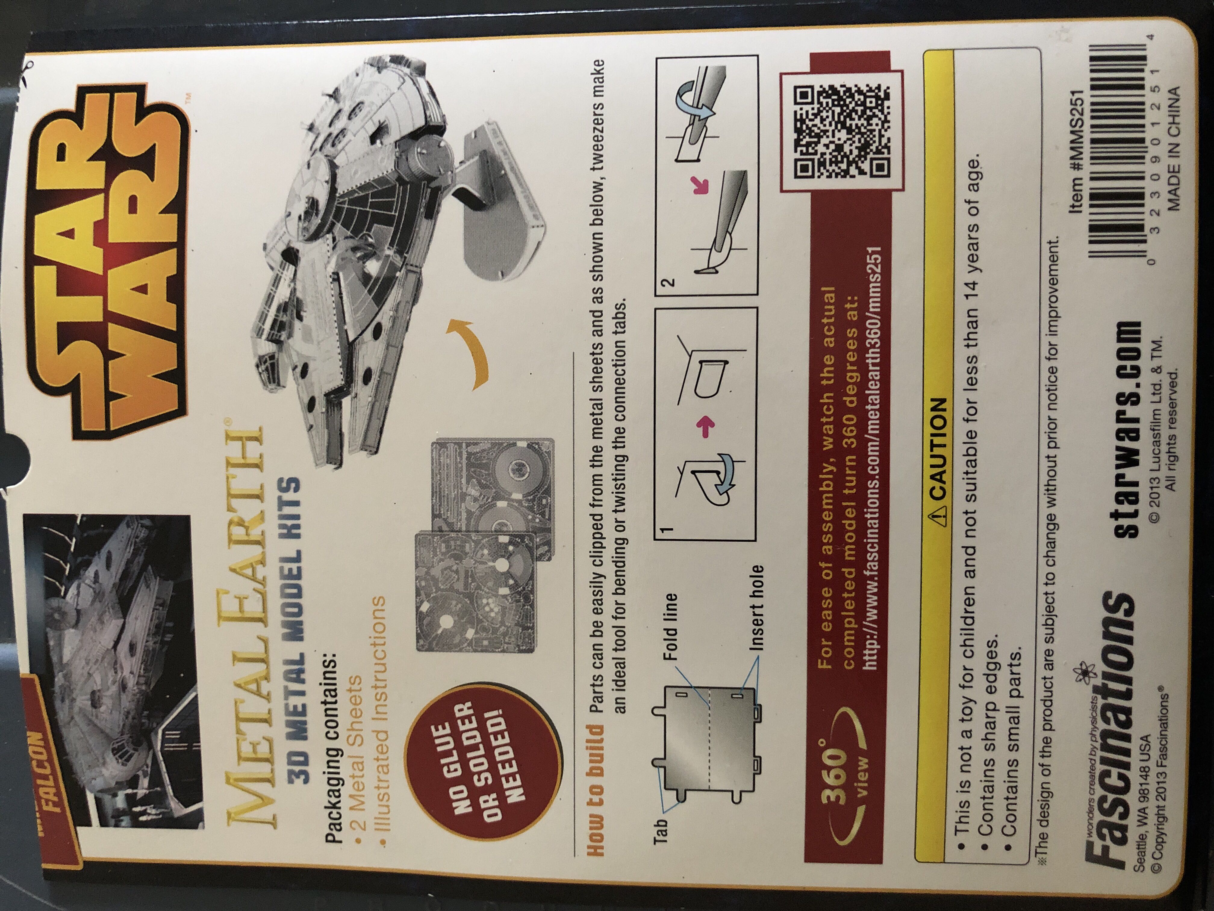 Metal Earth 3D: Millennium Falcon - Fascinations sci-fi collectible [Barcode 032309012514] - Main Image 3