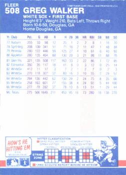 Greg Walker  baseball card collectible - Main Image 2