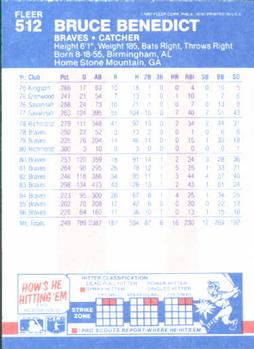 Bruce Benedict  baseball card collectible - Main Image 2