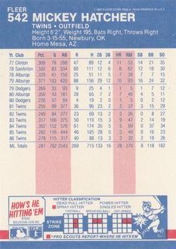 Mickey Hatcher  baseball card collectible - Main Image 2