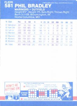 Phil Bradley  baseball card collectible - Main Image 2