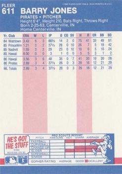 Barry Jones  baseball card collectible - Main Image 2