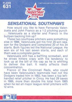 Fernando Valenzuela / John Franco  baseball card collectible - Main Image 2