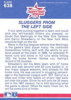 Don Mattingly / Darryl Strawberry  baseball card collectible - Main Image 2