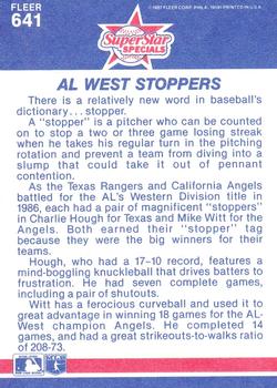 Mike Witt / Charlie Hough  baseball card collectible - Main Image 2