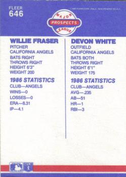 Willie Fraser / Devon White  baseball card collectible - Main Image 2
