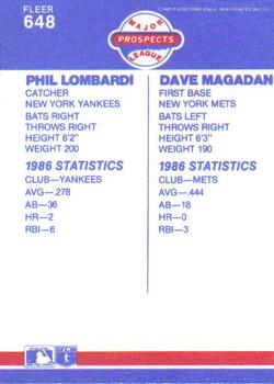 Phil Lombardi / Dave Magadan  baseball card collectible - Main Image 2