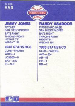 Jimmy Jones / Randy Asadoor  baseball card collectible - Main Image 2