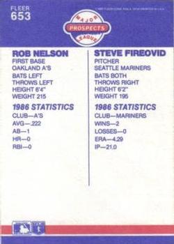 Rob Nelson / Steve Fireovid  baseball card collectible - Main Image 2