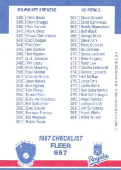 Checklist: Cardinals / Expos / Brewers / Royals  baseball card collectible - Main Image 2