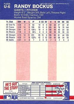 Randy Bockus  baseball card collectible - Main Image 2