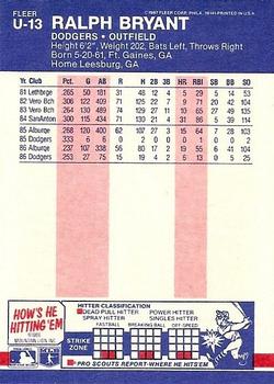 Ralph Bryant  baseball card collectible - Main Image 2