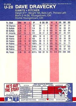 Dave Dravecky  baseball card collectible - Main Image 2