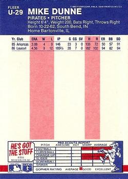 Mike Dunne  baseball card collectible - Main Image 2