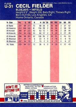 Cecil Fielder  baseball card collectible - Main Image 2