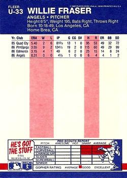 Willie Fraser  baseball card collectible - Main Image 2