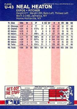 Neal Heaton  baseball card collectible - Main Image 2
