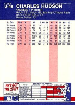 Charles Hudson  baseball card collectible - Main Image 2