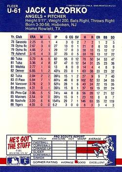 Jack Lazorko  baseball card collectible - Main Image 2