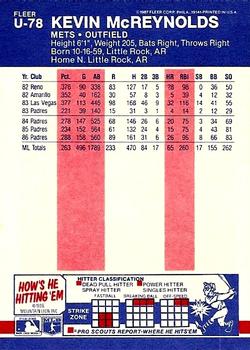 Kevin McReynolds  baseball card collectible - Main Image 2