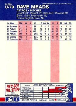 Dave Meads  baseball card collectible - Main Image 2