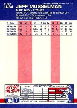 Jeff Musselman  baseball card collectible - Main Image 2