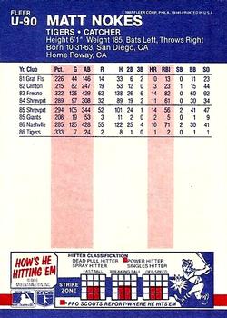 Matt Nokes  baseball card collectible - Main Image 2