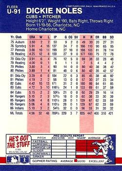 Dickie Noles  baseball card collectible - Main Image 2