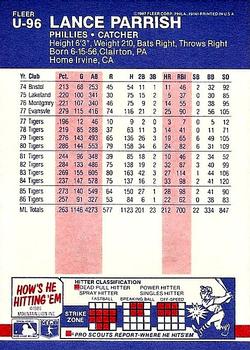 Lance Parrish  baseball card collectible - Main Image 2