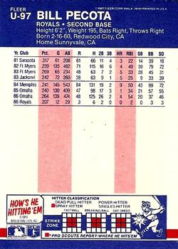 Bill Pecota  baseball card collectible - Main Image 2