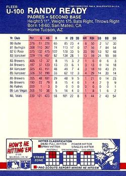 Randy Ready  baseball card collectible - Main Image 2