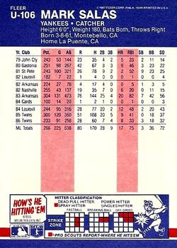 Mark Salas  baseball card collectible - Main Image 2