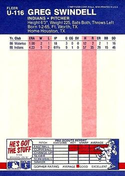 Greg Swindell  baseball card collectible - Main Image 2