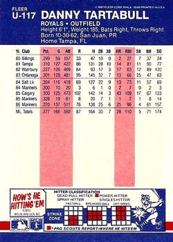 Danny Tartabull  baseball card collectible - Main Image 2