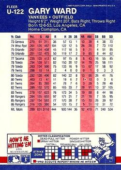 Gary Ward  baseball card collectible - Main Image 2