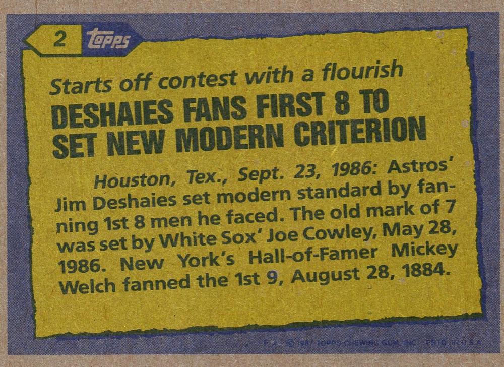 Jim Deshaies  baseball card collectible - Main Image 2