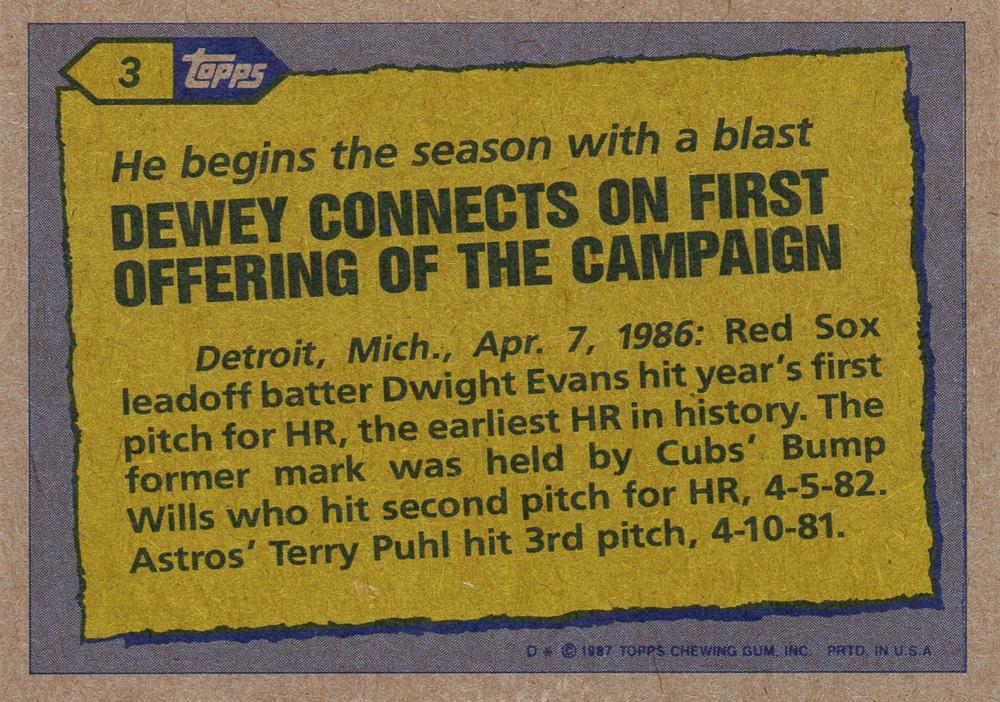 Dwight Evans  baseball card collectible - Main Image 2