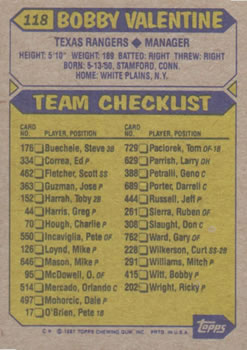 Bobby Valentine  baseball card collectible - Main Image 2