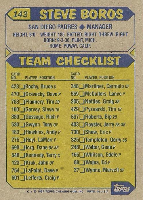 Steve Boros  baseball card collectible - Main Image 2